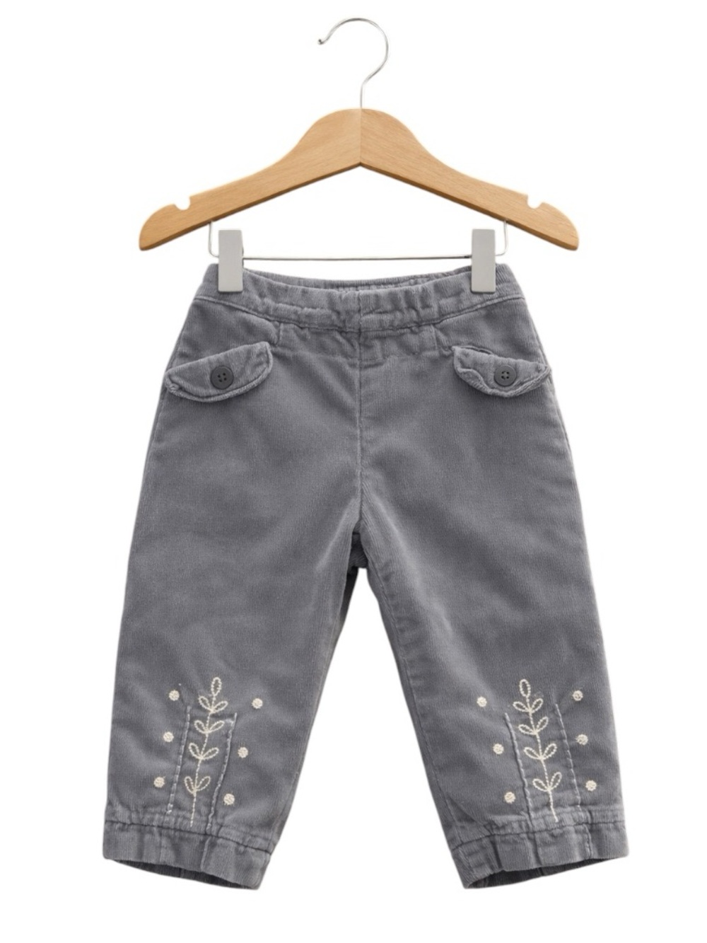 5/$10 Bebe Baby Girl Embroidered Corduroy Pants